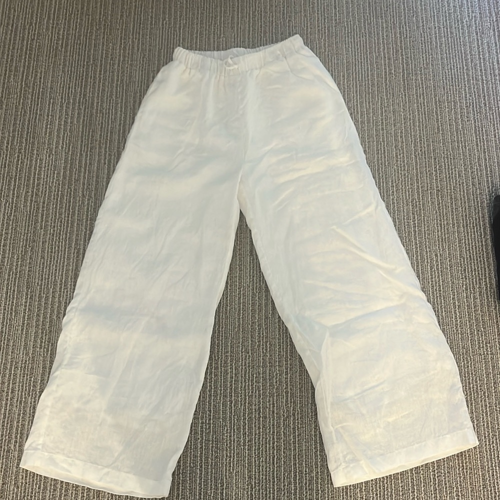 Dissh white linen pants
